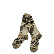 Load image into Gallery viewer, Kapital 96 Yarns Cowichan Socks Beige &amp; Brown
