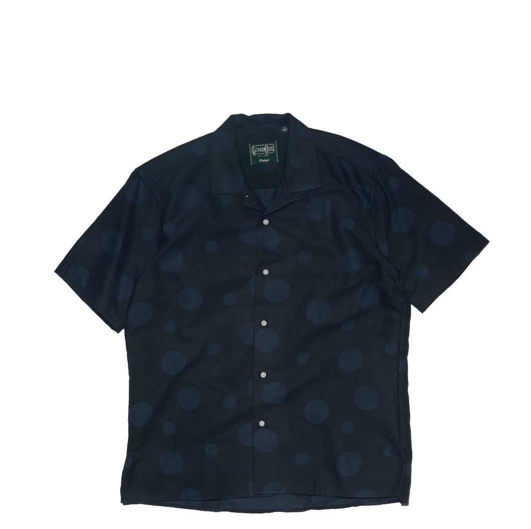Gitman Vintage Navy Brushed Dot Jacquard Shirt