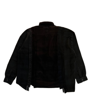 Needles Rebuild Flannel Shirt WIDE Over dye Black 02