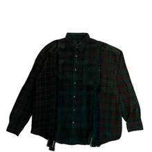 Load image into Gallery viewer, Needles Rebuild Flannel Shirt WIDE Over dye Green 02
