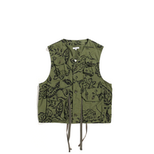 Load image into Gallery viewer, Engineered Garments Olive Floral Print C-1 Vest
