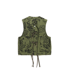 Load image into Gallery viewer, Engineered Garments Olive Floral Print C-1 Vest
