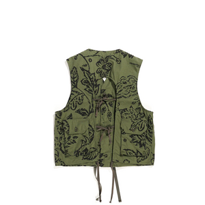 Engineered Garments Olive Floral Print C-1 Vest