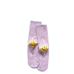 Kapital 56 Yarns 3x1 Rib HEEL SMILE Socks Purple