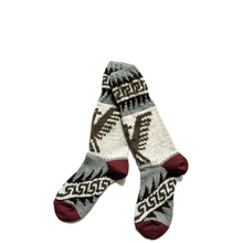 Load image into Gallery viewer, Kapital 96 Yarns Cowichan Socks Grey &amp; Red

